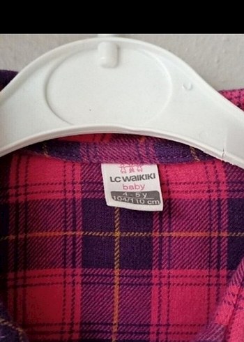 Pembe Renkli Ekose Desenli Kız Gömlek - Görsel 2