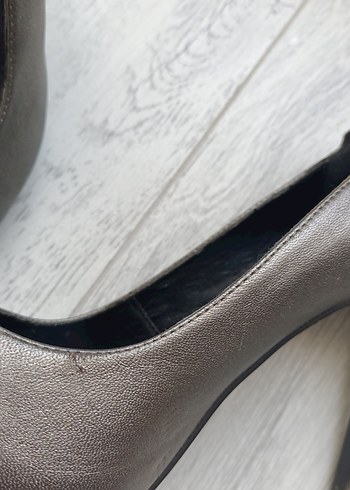 Bej Deri Stiletto Topuklu Kadın Ayakkabı - Görsel 4