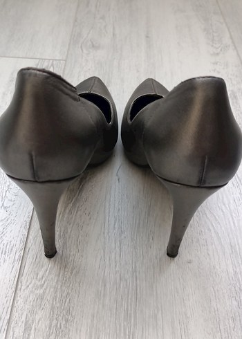 Bej Deri Stiletto Topuklu Kadın Ayakkabı - Görsel 3