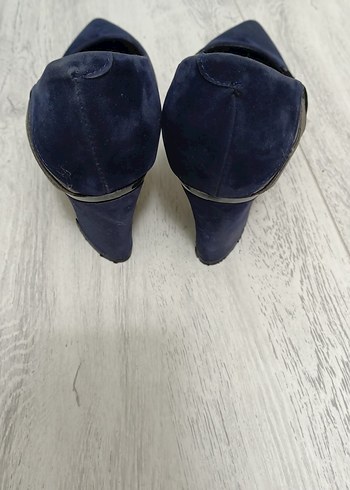 Kadın Lacivert Süet Stiletto Topuklu Ayakkabı - Görsel 6