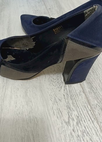 Kadın Lacivert Süet Stiletto Topuklu Ayakkabı - Görsel 5