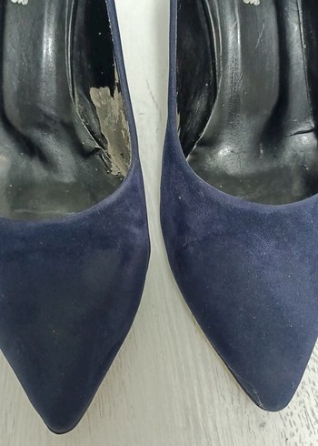 Mavi Süet Kadın Topuklu Stiletto - Görsel 6