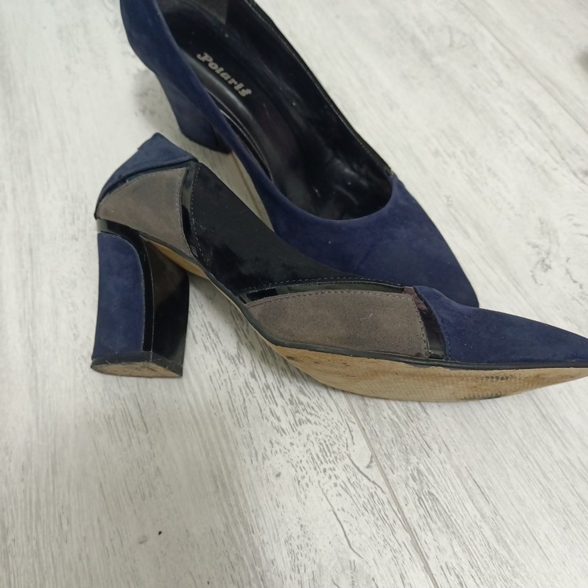 Mavi Süet Kadın Topuklu Stiletto - Görsel 4