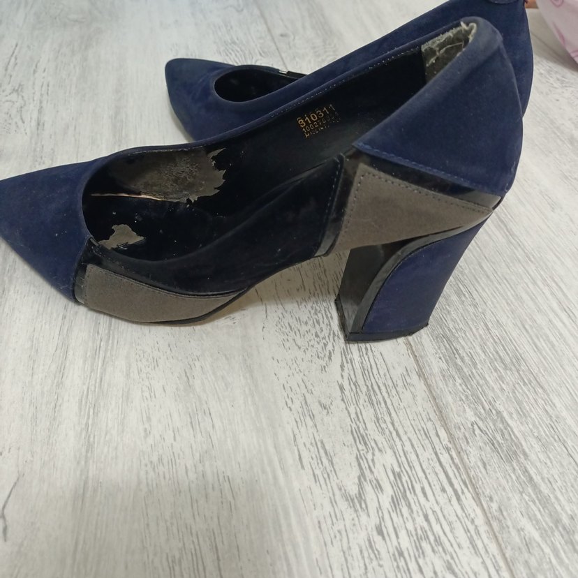 Mavi Süet Kadın Topuklu Stiletto - Görsel 2