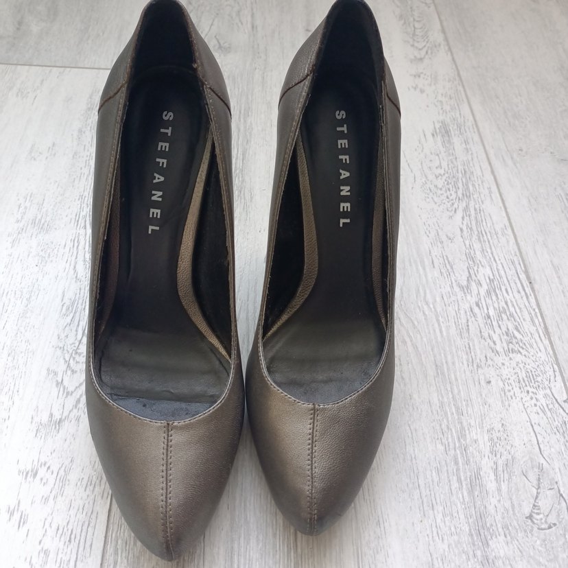 Bej Deri Stiletto Topuklu Kadın Ayakkabı - Görsel 5