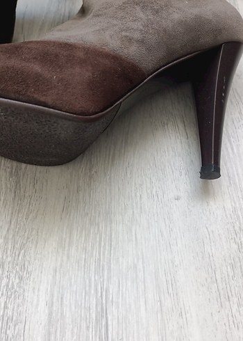 Gri Metal Topuklu Stiletto Kadın Ayakkabı - Görsel 8