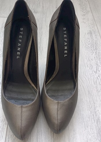 Gri Metal Topuklu Stiletto Kadın Ayakkabı - Görsel 5