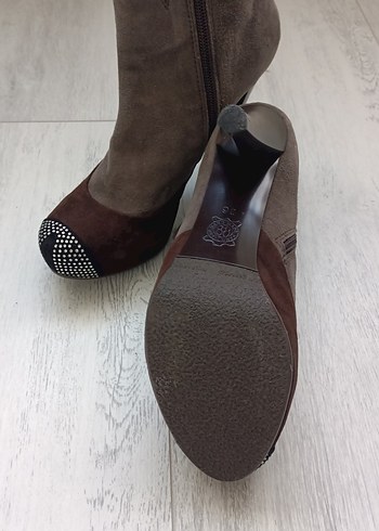 Gri Metal Topuklu Stiletto Kadın Ayakkabı - Görsel 7