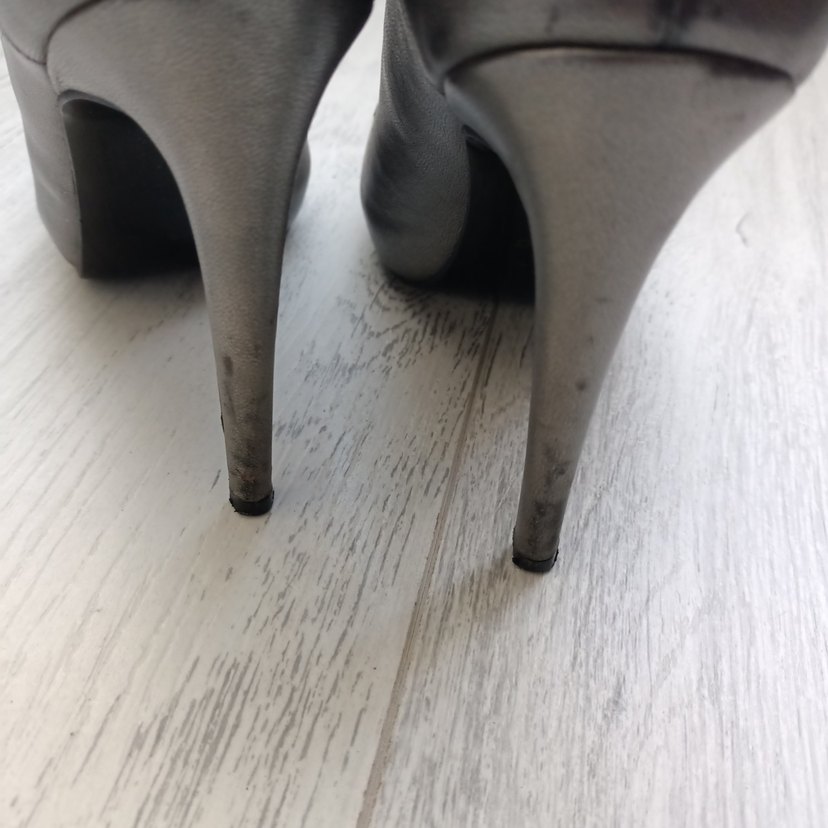 Gri Metal Topuklu Stiletto Kadın Ayakkabı - Görsel 2