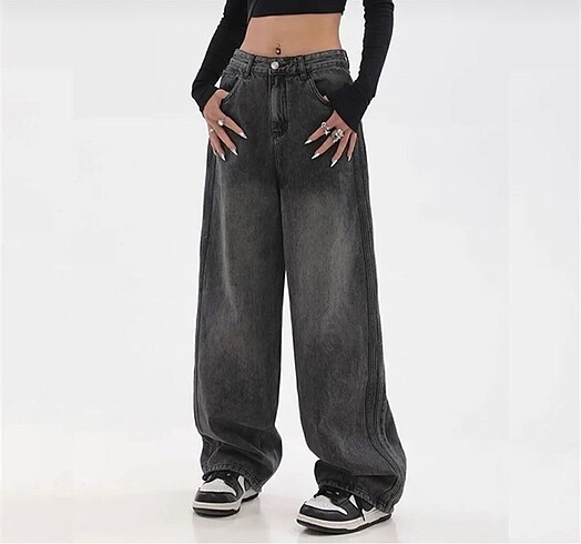 Siyah baggy pantolon