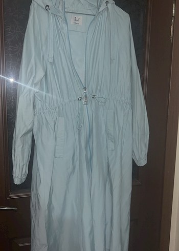 Kadın Uzun Mavi Pastel Yağmurluk Tarzı tunik - Görsel 3