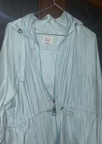 Kadın Uzun Mavi Pastel Yağmurluk Tarzı tunik - Görsel 2