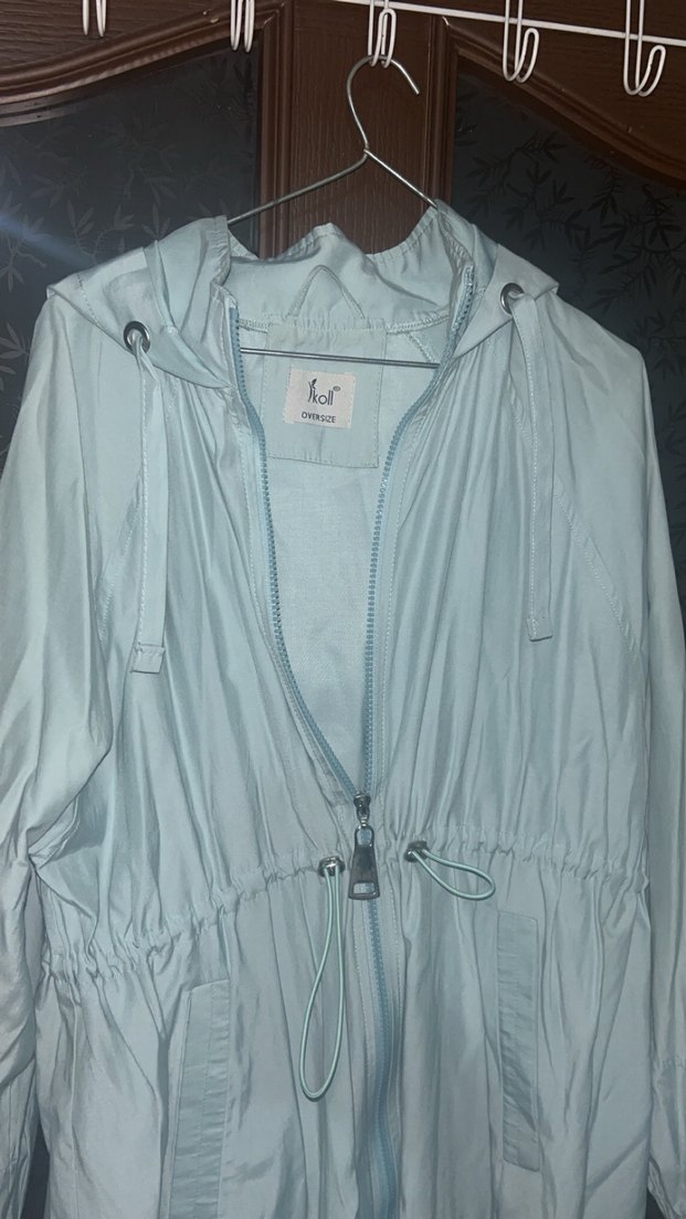 Kadın Uzun Mavi Pastel Yağmurluk Tarzı tunik - Görsel 2