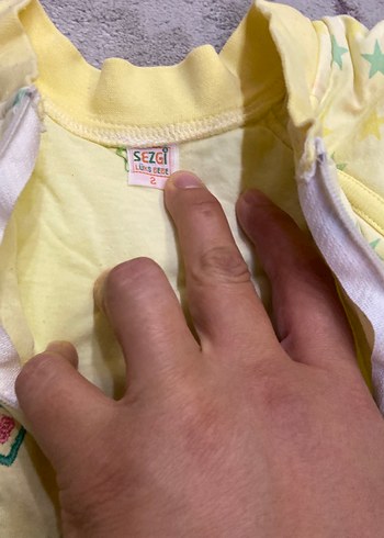 Sarı Yıldız Desenli Bebek Tulum - Görsel 3