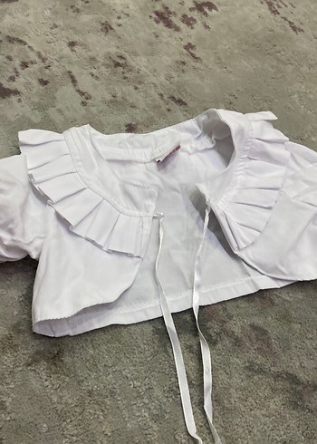 Kız Çocuk Beyaz Fırfırlı Bolero - Görsel 3