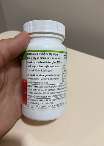 diğer Beden Herbalife Çay ve Bitki Ekstreli Aromalı Toz 51g