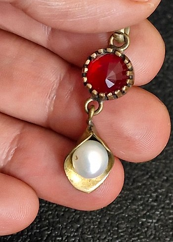 Vintage el işçiliği bronz kolye
