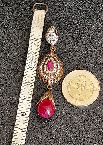 Beden altın Renk Süzme damla yakut taşlı vintage kolye