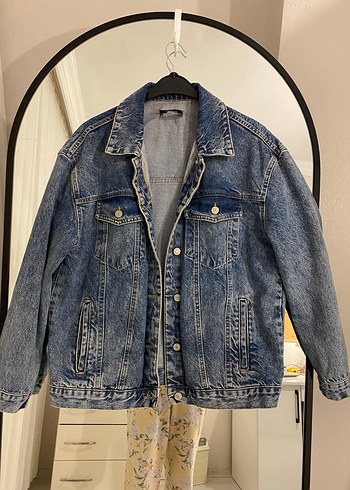Gevşek Kesim Mavi Denim Ceket
