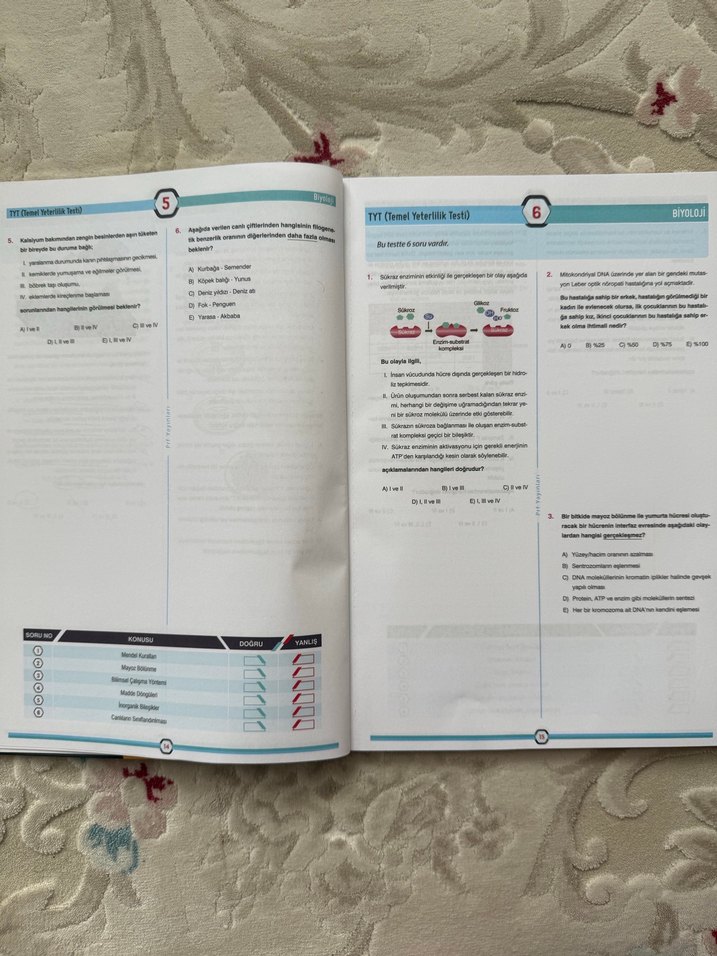 TYT Biyoloji 45 Deneme Sınavı - Görsel 4