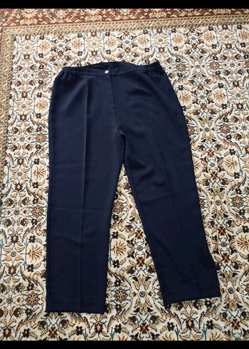 Düğmeli Lacivert Kadın Kumaş Pantolon