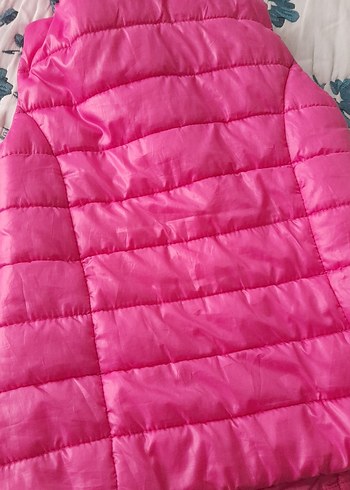 Kız Çocuk Pembe Kapüşonlu Fermuarlı Yelek - Görsel 4