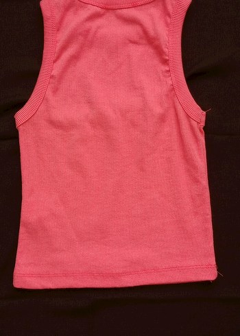 s Beden Pembe Fitilli Kadın Crop Top