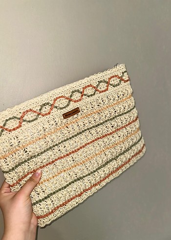 Zara Nakışlı Örgü Bohem Kadın Portföy Çanta