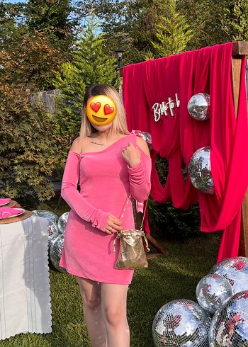 Mango Pembe Midi Elbise