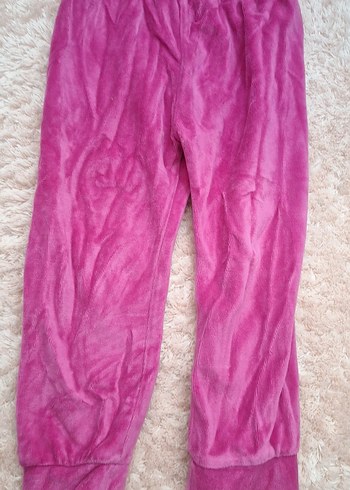 Kız Çocuk Pembe Peluş Rahat Kesim Tayt