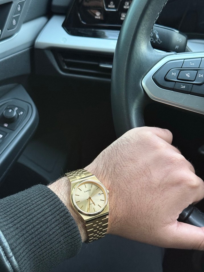 Parlak Altın Klasik Erkek Kol Saati - Görsel 2