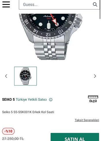 Seiko 5 Gmt Siyah Klasik Erkek Saat - Görsel 4