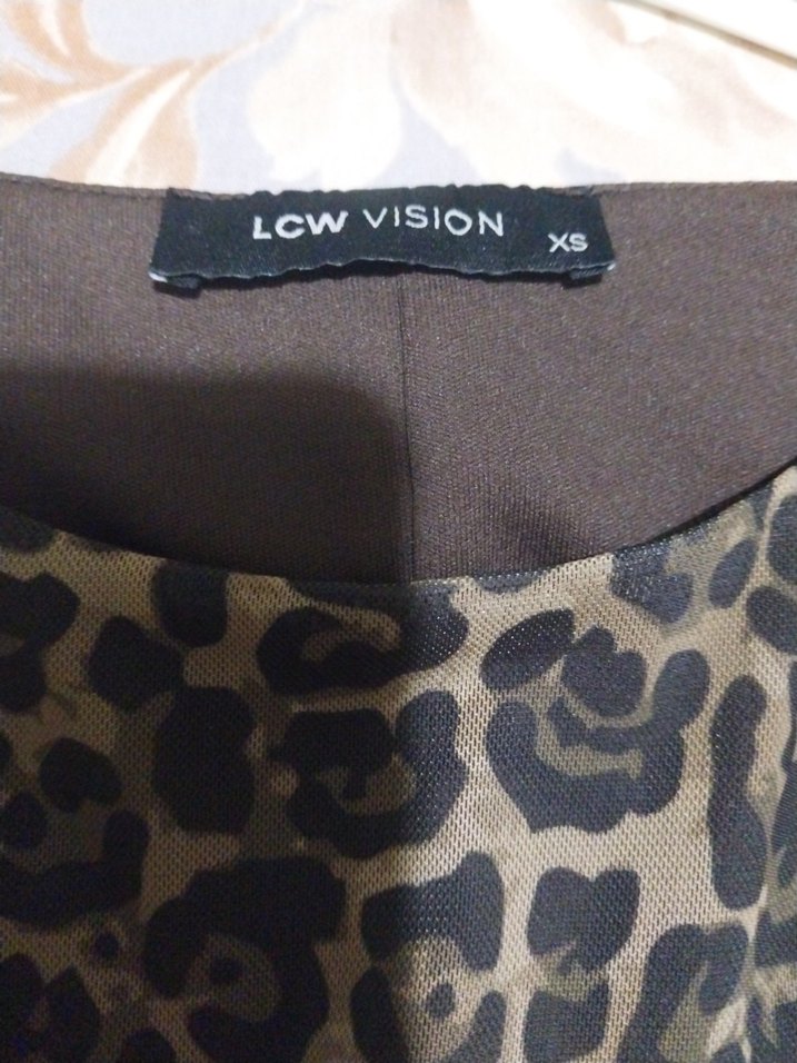 Kahverengi leopar Desenli Mini Elbise - Görsel 3