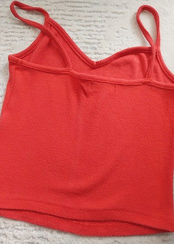 Kırmızı V Yaka İnce Askılı Kadın Atlet - Görsel 4