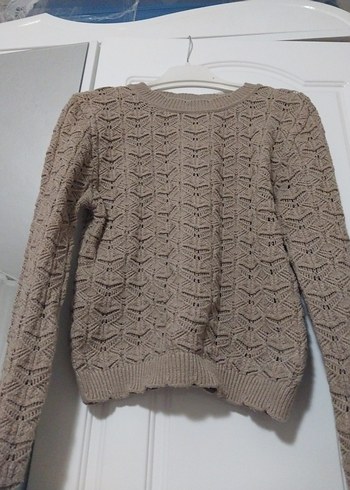 Bej Örgü Kadın Kazak Uzun Kollu - Görsel 2