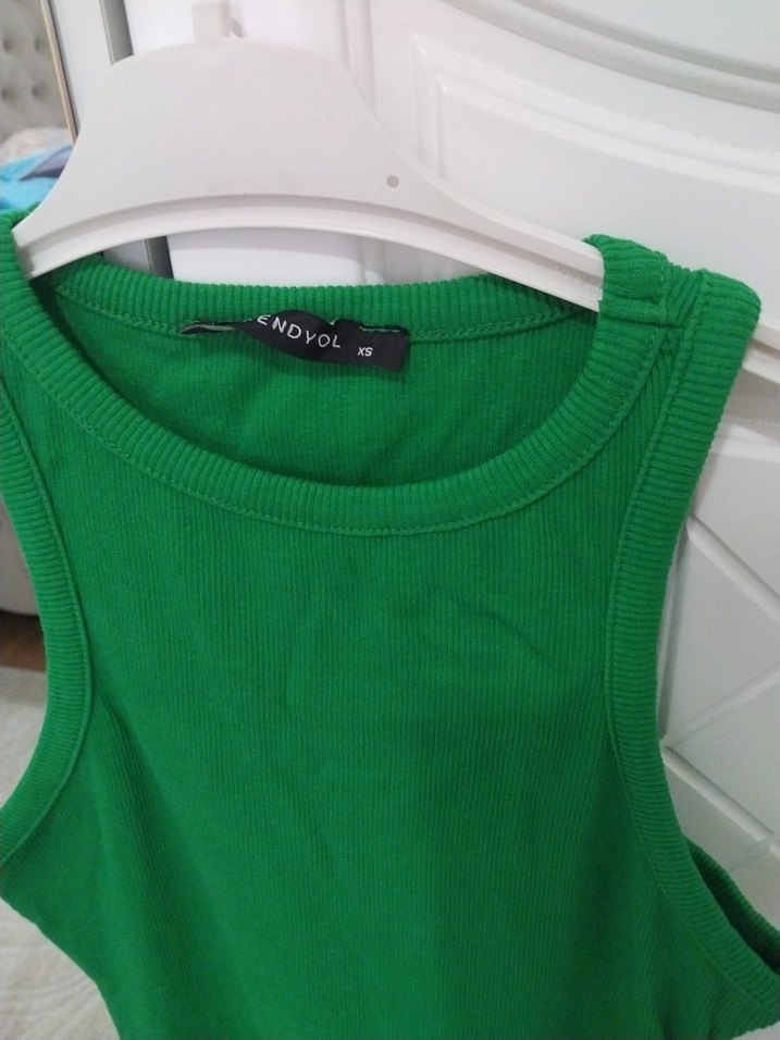 Yeşil  Mini Elbise - Görsel 2