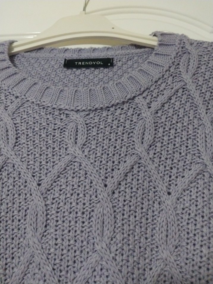 lila Triko Kadın Kazak - Görsel 2