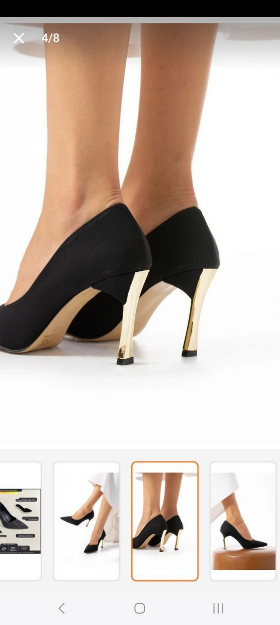 Siyah Süet Stiletto Kadın Ayakkabı - Görsel 2