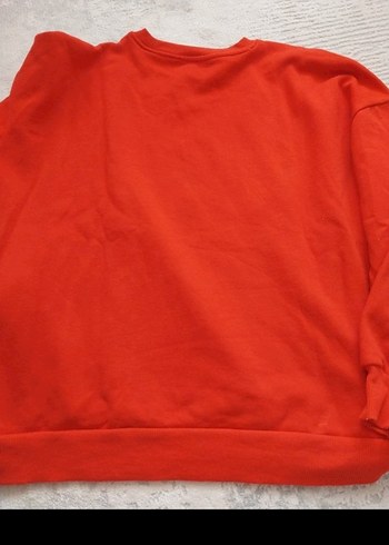 Kırmızı Baskılı Kadın Sweatshirt - Görsel 3