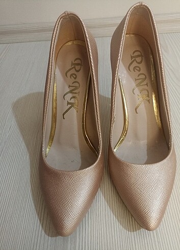 Rose gold topuklu ayakkabı 