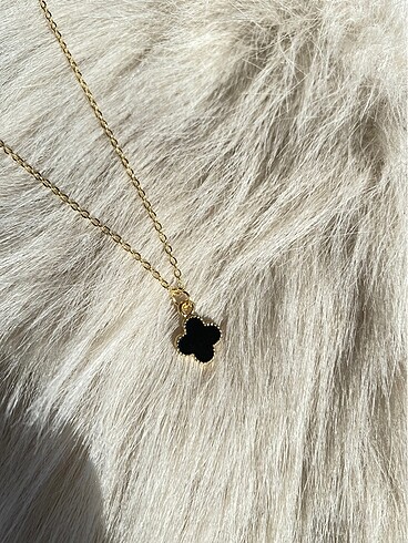 Tasarımcı Van Cleef minimla siyah yonca kolye