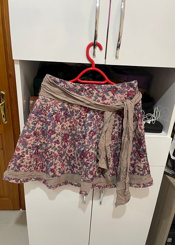36 Beden Bohem Tarzı Kemerli Mini Etek