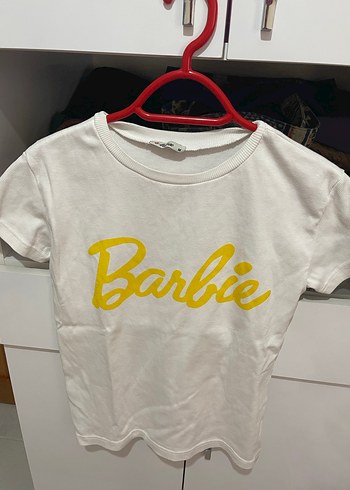 m Beden Beyaz Barbie Baskılı tişörtü