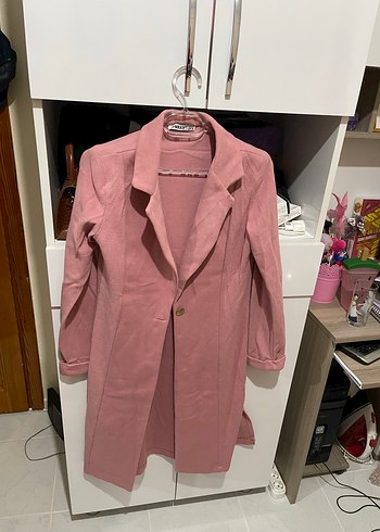 LC Waikiki Pembe Uzun Kadın ince kaban