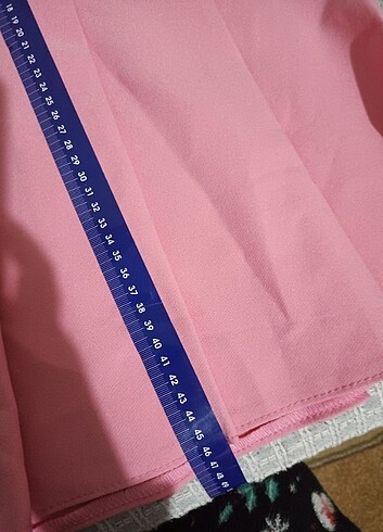 l Beden pembe Renk Pembe Pileli Mini Etek