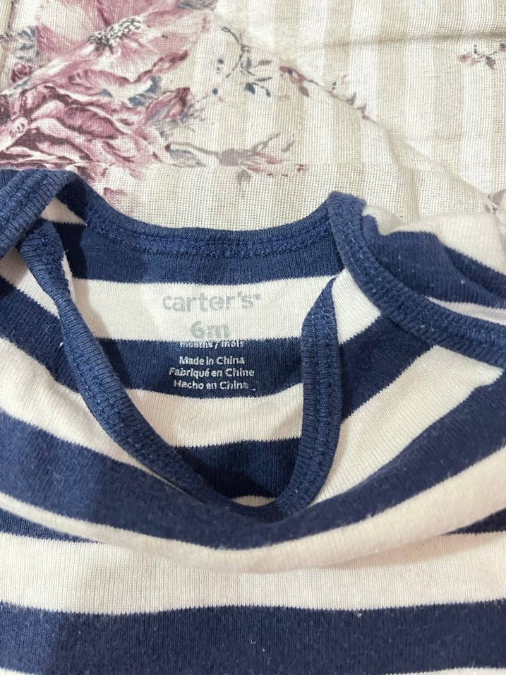 Mavi Beyaz Çizgili Bebek Body - Görsel 3