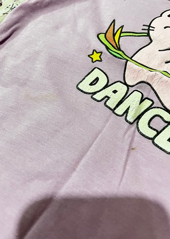 Kız Çocuk Mor Baskılı Kolsuz Tişört - Görsel 2