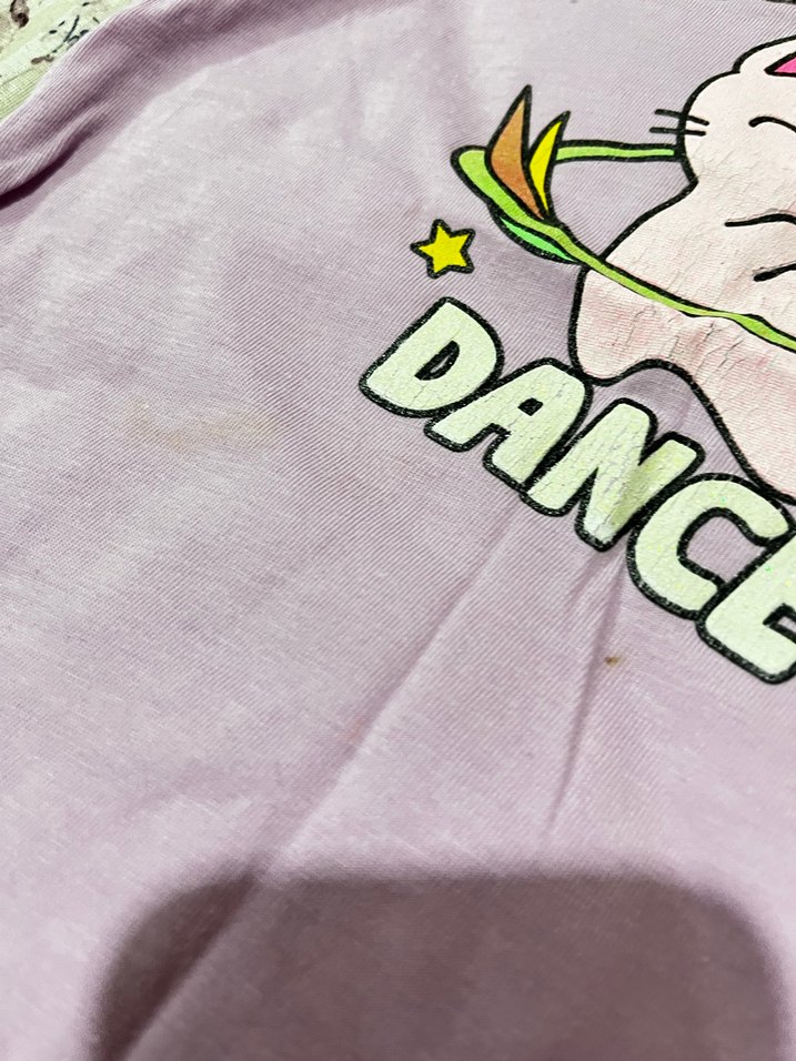 Kız Çocuk Mor Baskılı Kolsuz Tişört - Görsel 2
