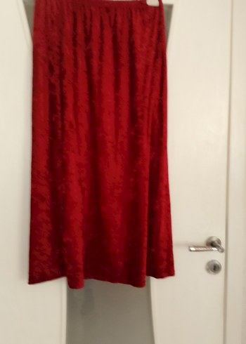 Diğer Kırmızı Drape kadife Kadın Etek