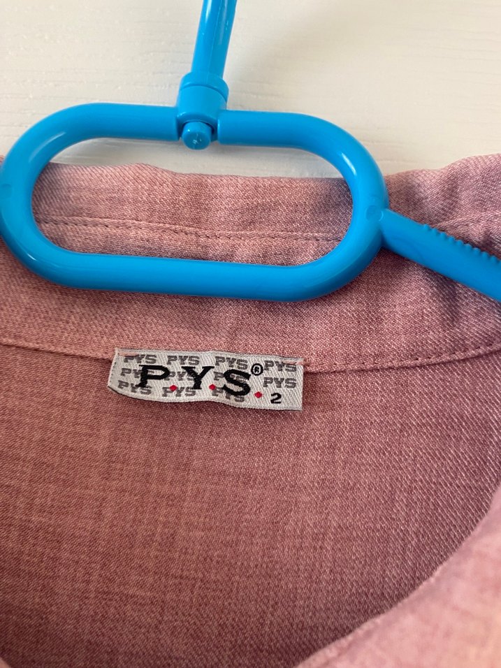 Düğmeli Uzun  Keten Gömlek - Görsel 3